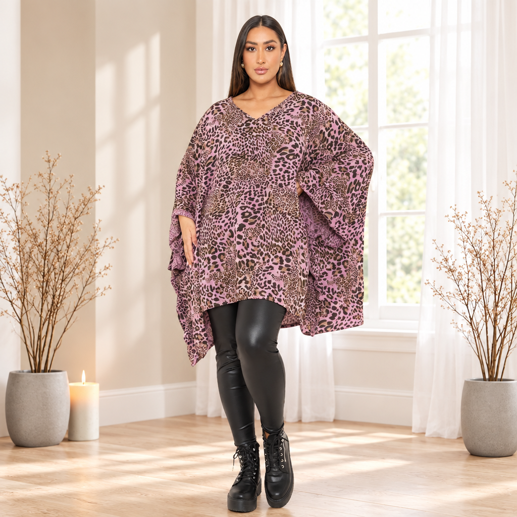 Animal Print Oversized Top
