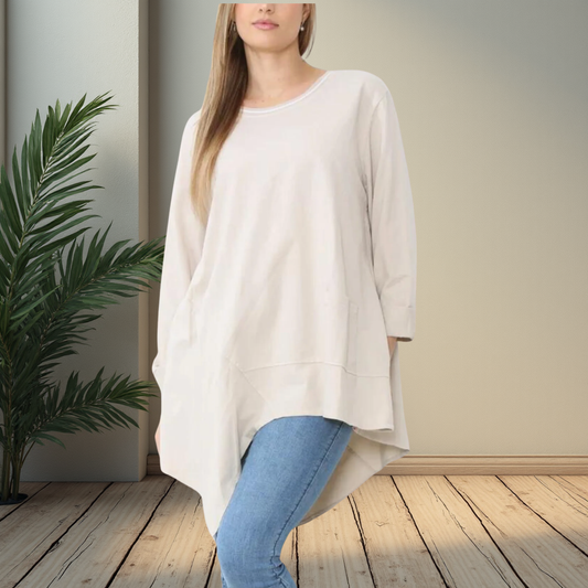 Comfy Oversized Sweatshirt With Neck Detail - Available In Various Colours