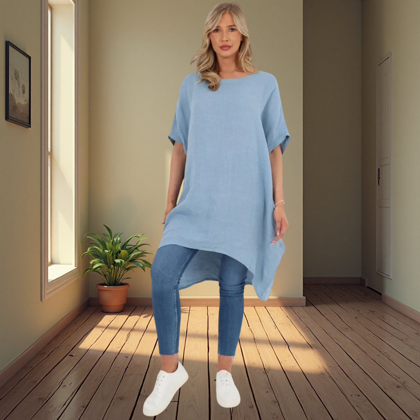 Linen Tunic Top- Available In Other Colours