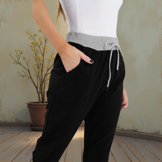 Loose Fit Pockets Cotton Ladies Trouser