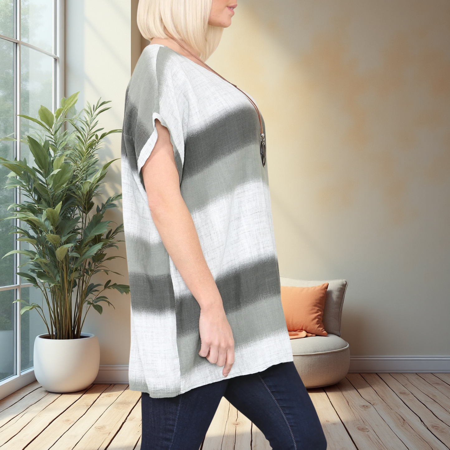 Ombre Stripe Top - Also Available In Khaki