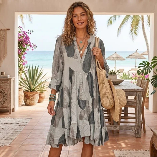 Tiered Boho Smock Dress.Available in other colours