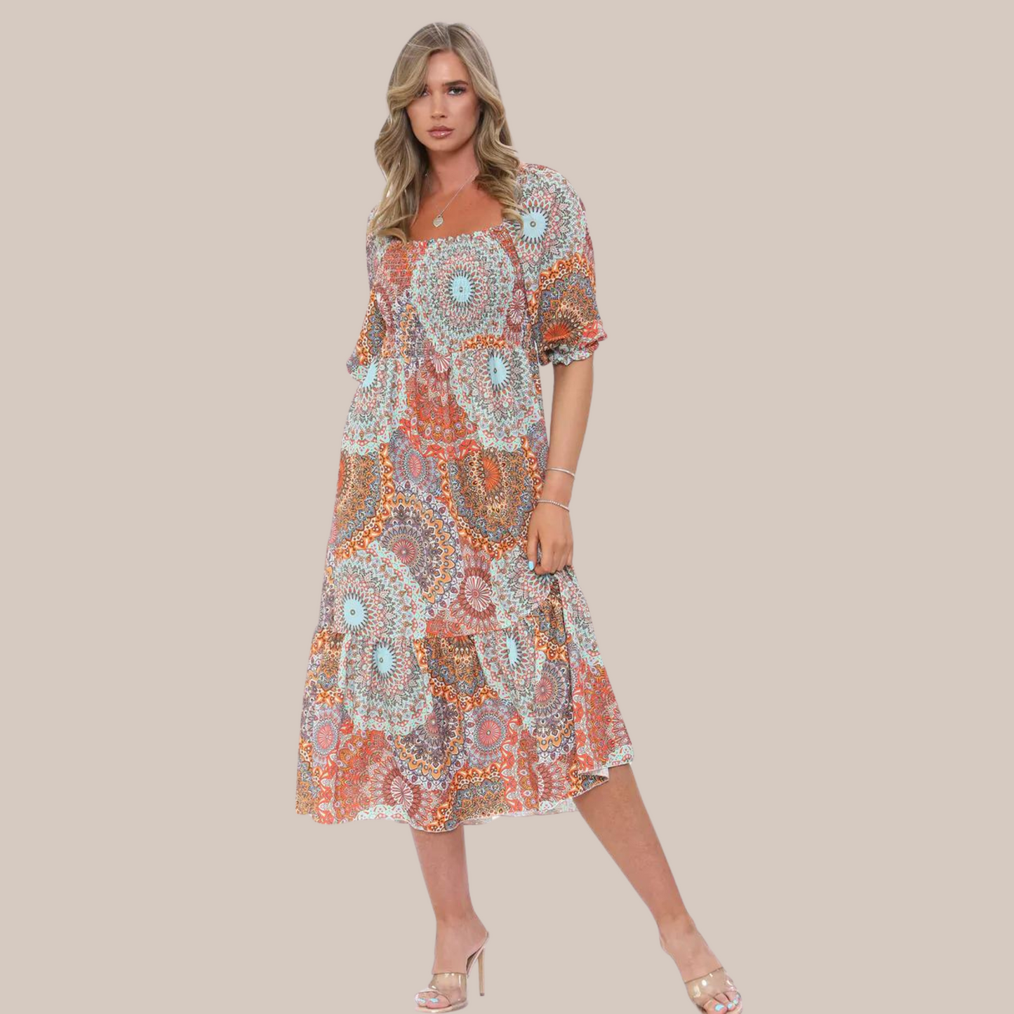 Indiana print maxi dress