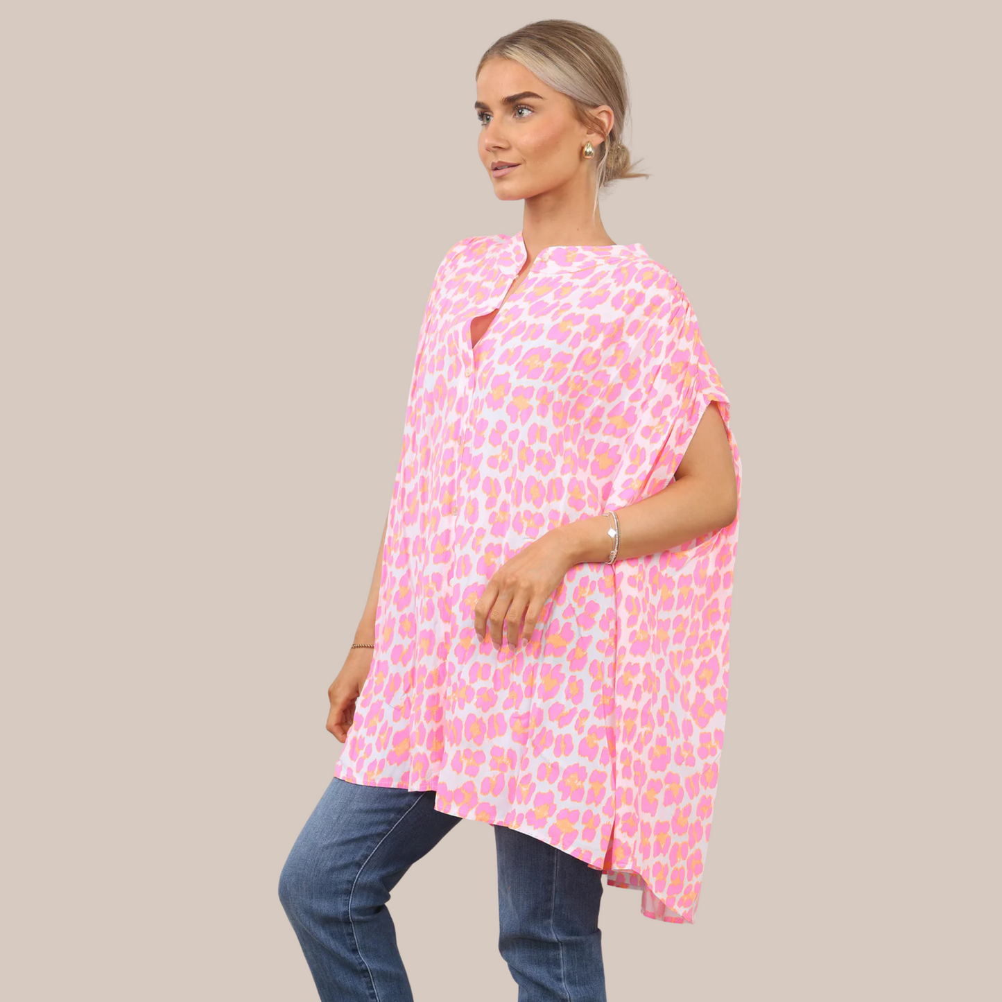 Oversized leopard print shirt