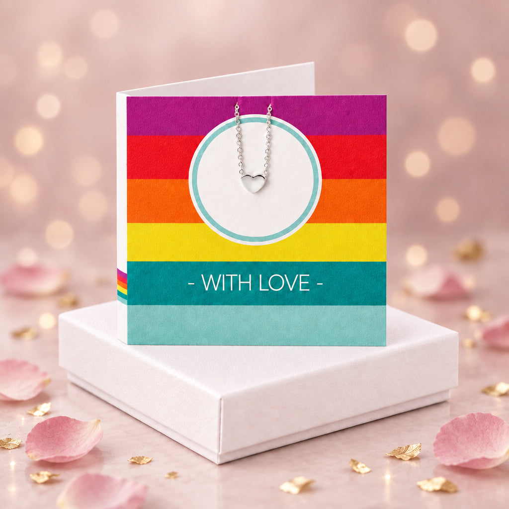 With Love Boxed Greeting Card With Heart Necklace