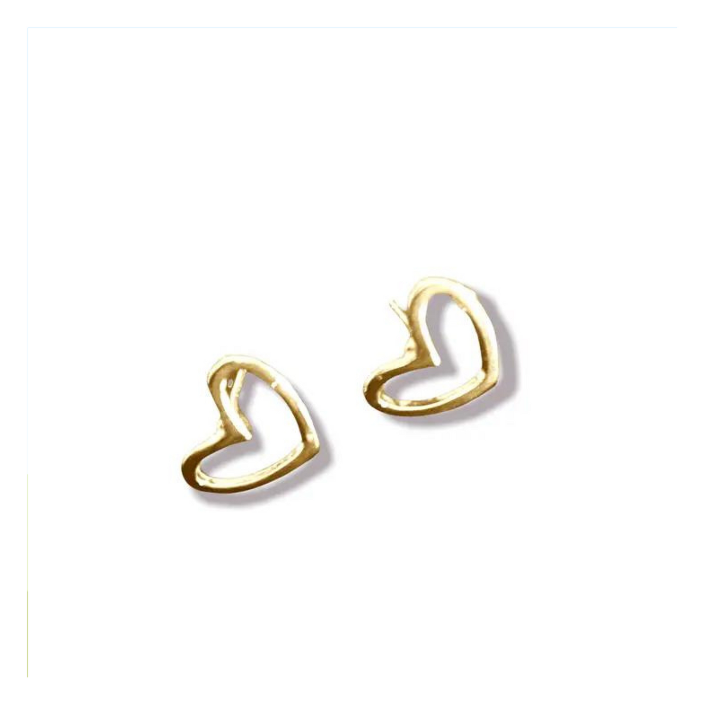 Gold Hollow Heart Stud Earrings
