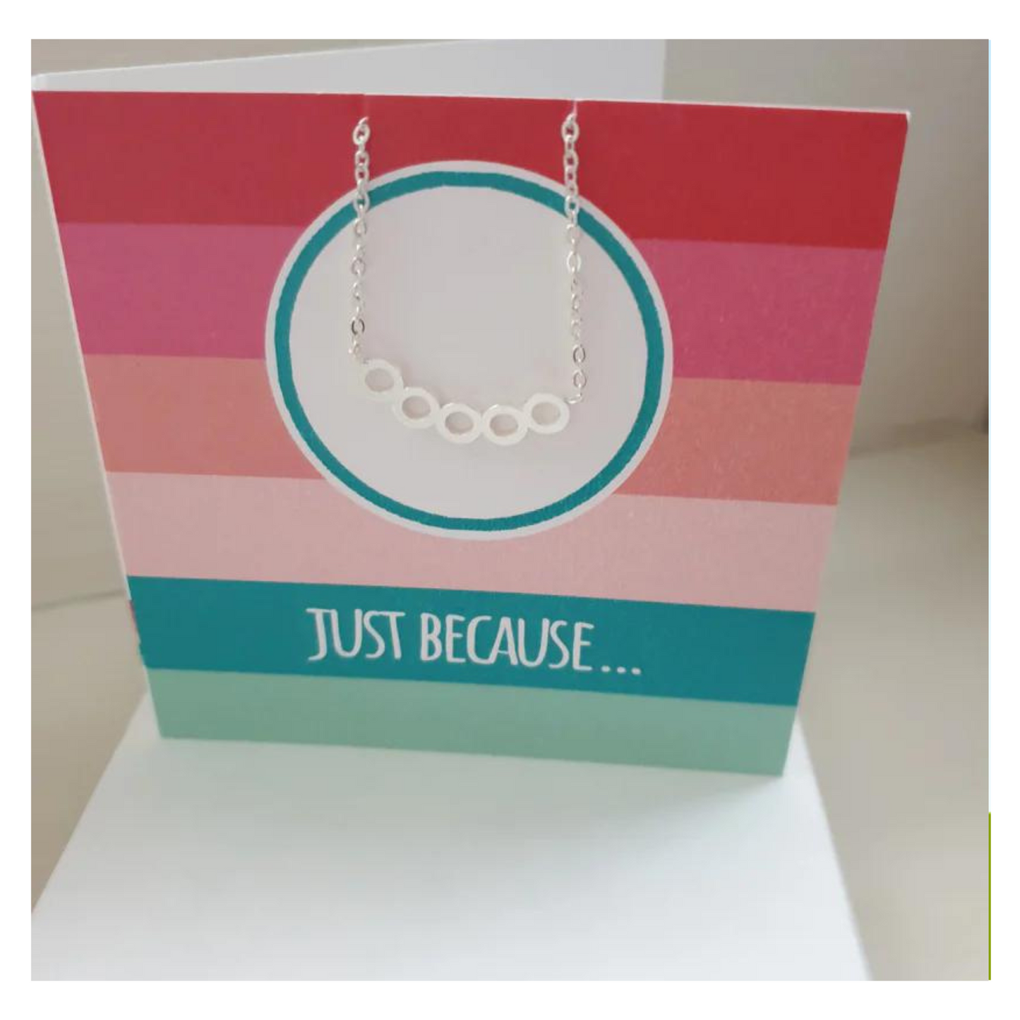 Just Because Boxed Greeting Card With Circle Necklace