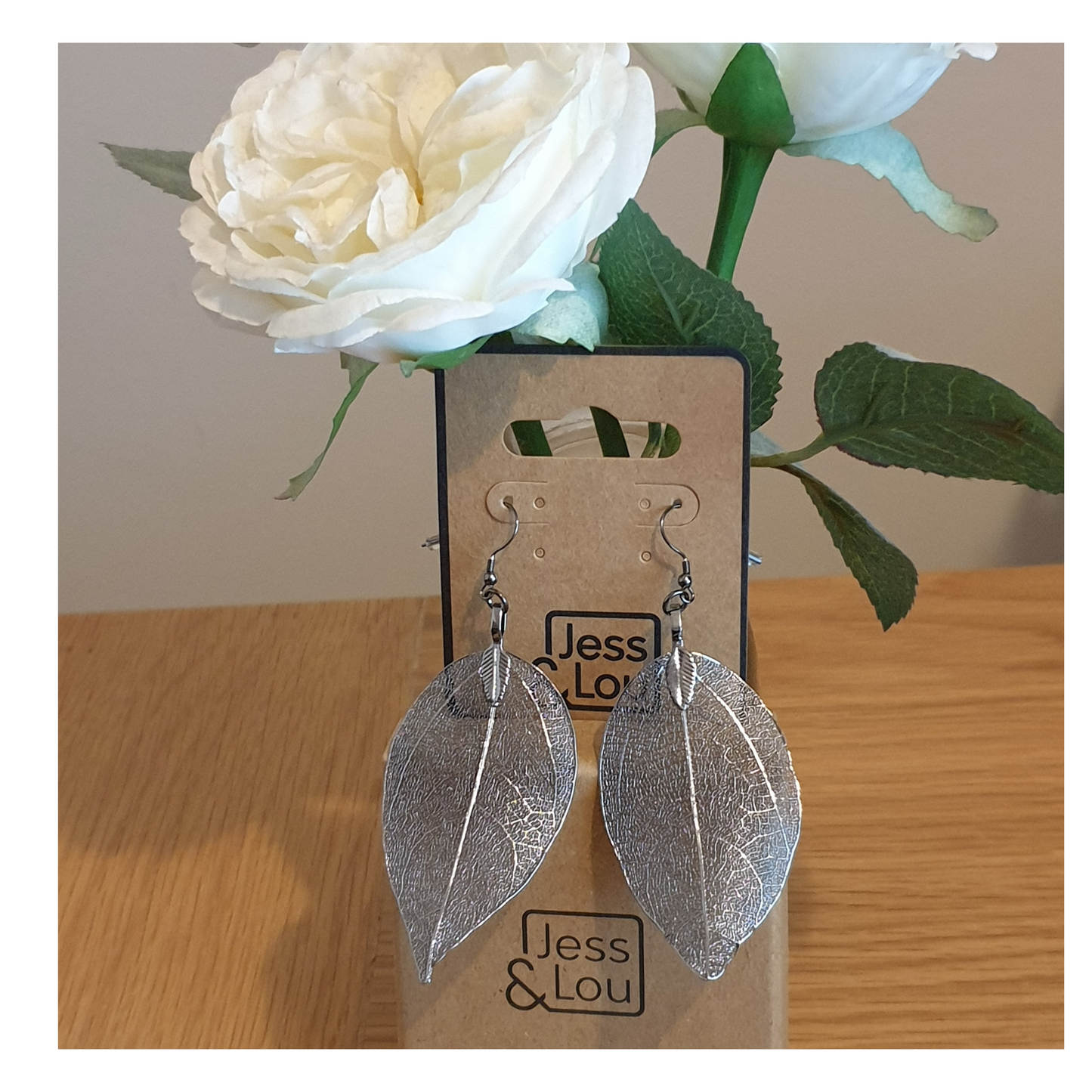 Gunmetal Filigree Leaf Drop Earrings