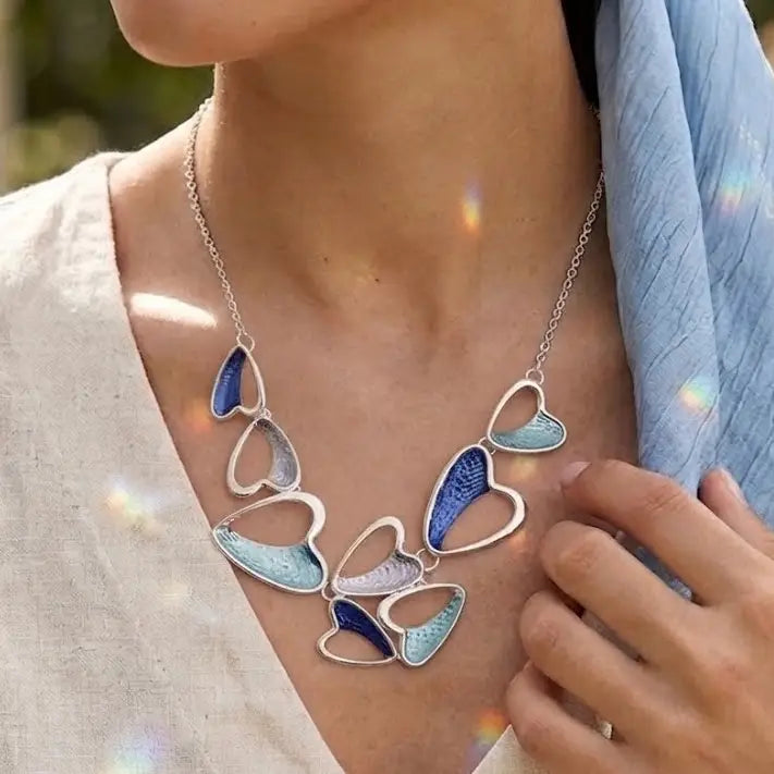 Heart Enamel Statement Necklace-Available In Other Colours
