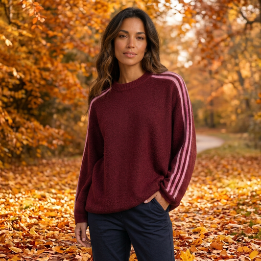 Stripe sleeve Jumper - Also Available In Brown