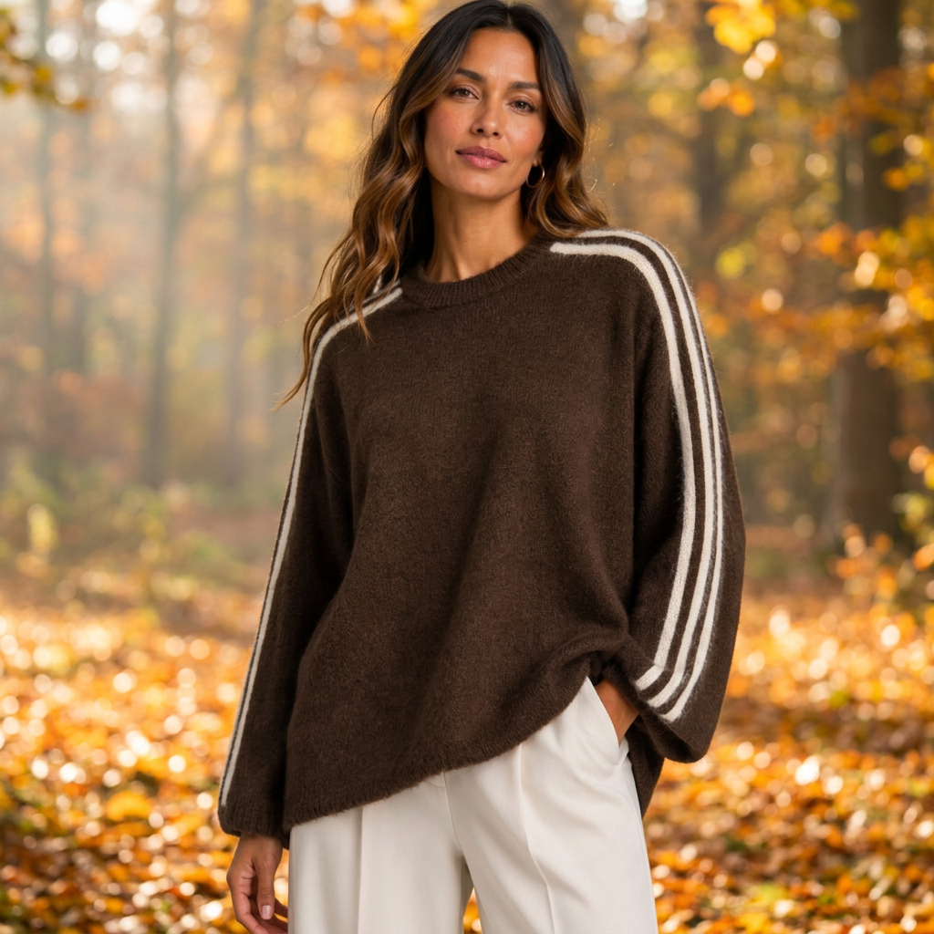 Stripe sleeve Jumper - Also Available In Brown