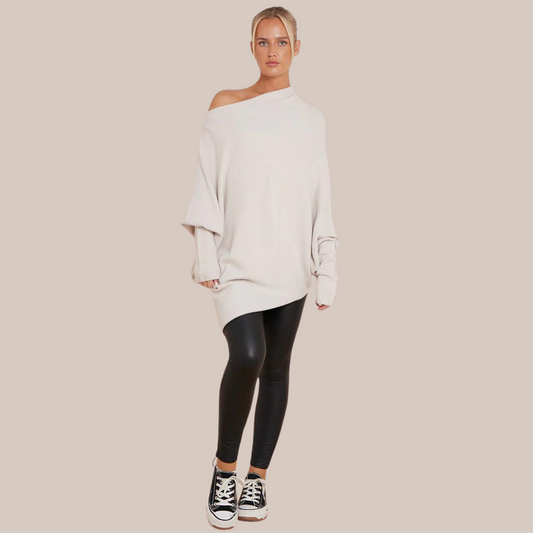 Pattern sleeve oversized jumper. Available in various colours.