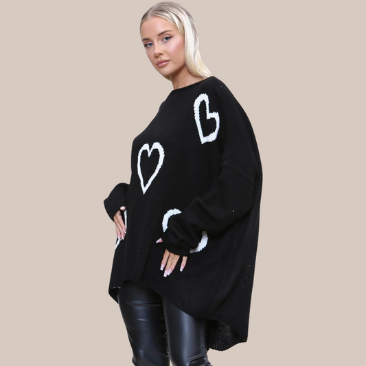 Heart design jumper. Also available in black