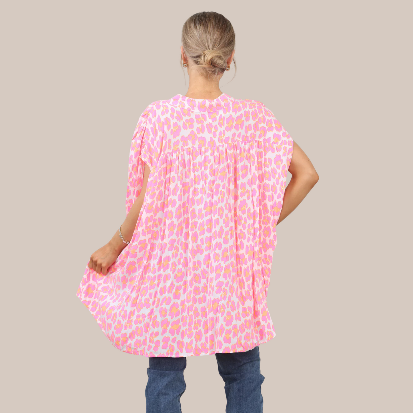 Oversized leopard print shirt