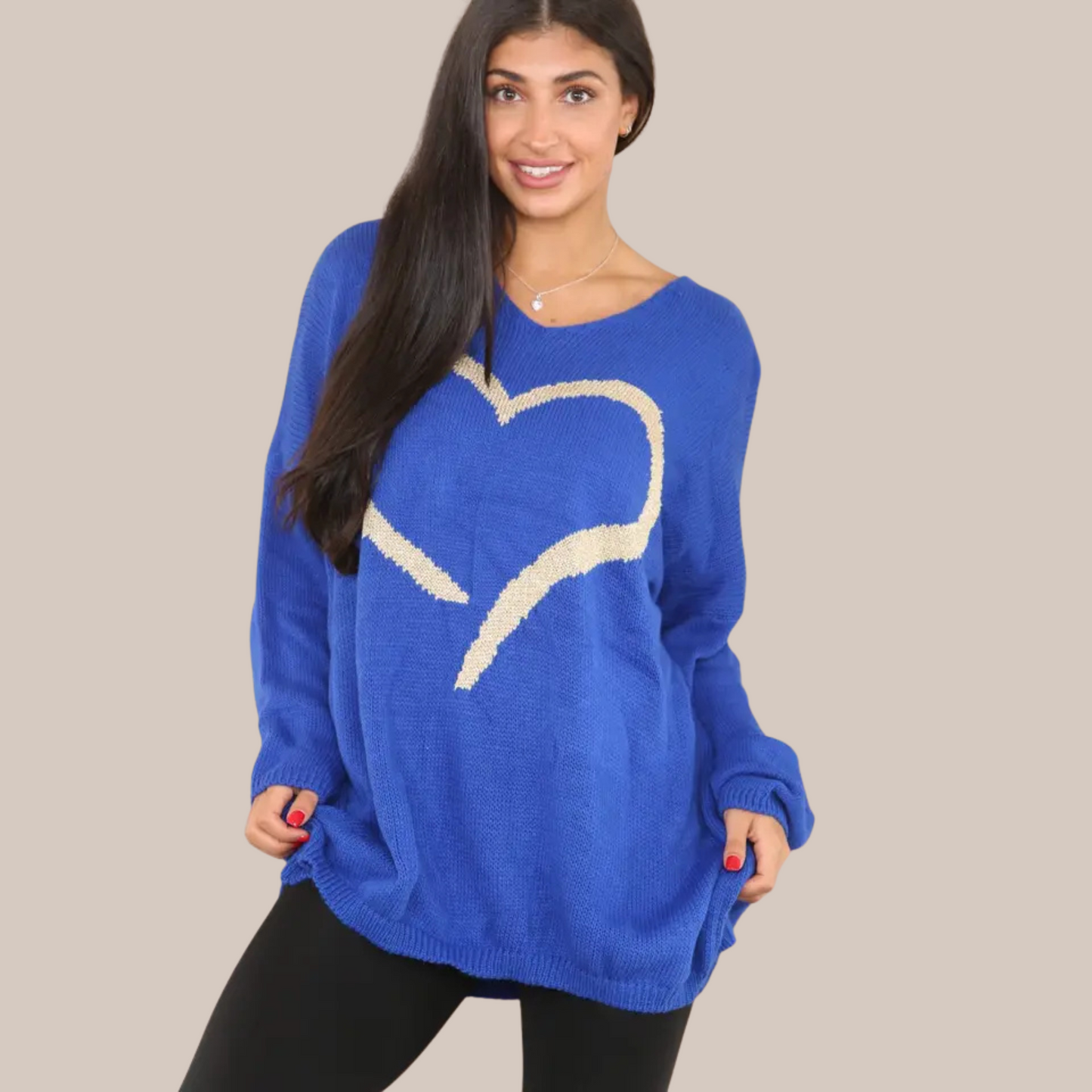 Gold Heart Design Jumper - Available In Various Colours