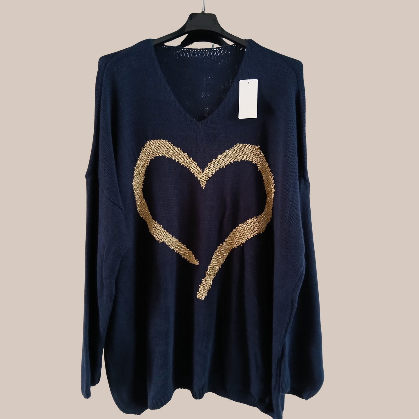 Gold Heart Design Jumper - Available In Various Colours