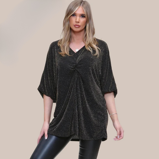 Glitter knot blouse