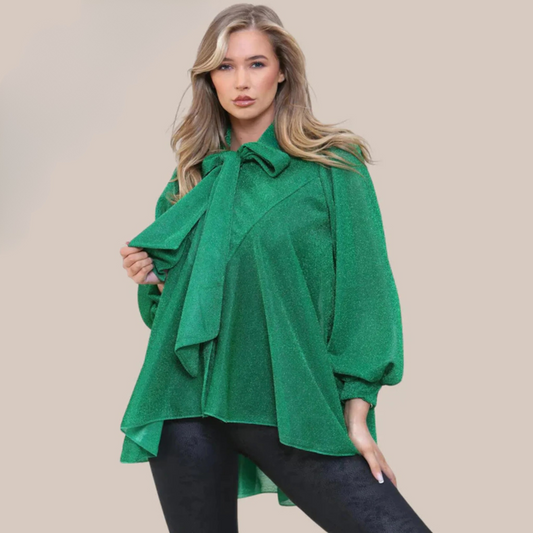 Green oversized blouse