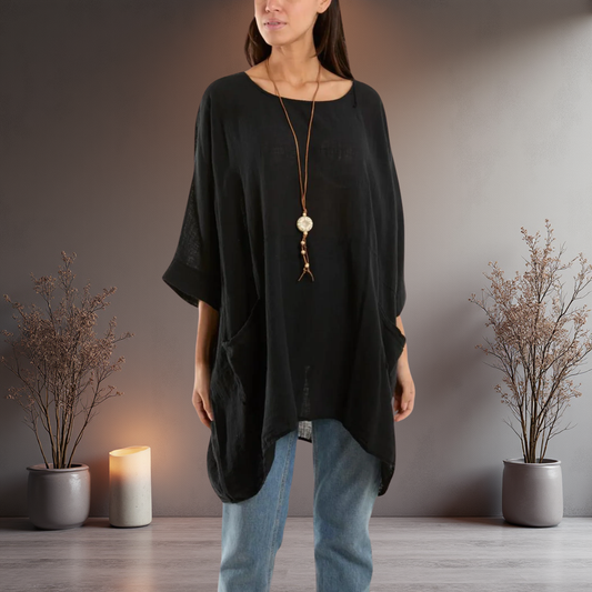 Cotton Mix Top - Come With A Pretty Necklace And In Various Colours