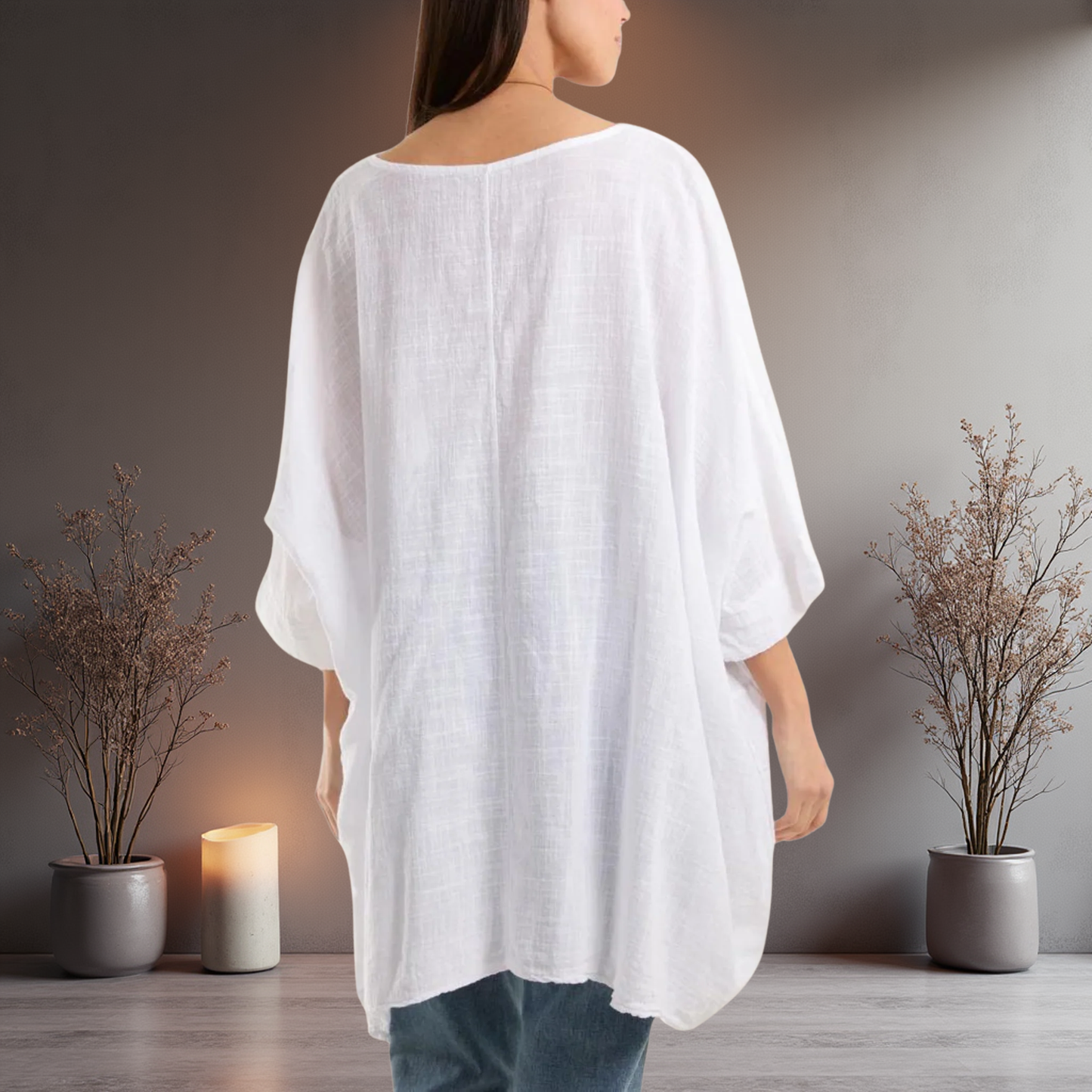 Cotton Mix Top - Come With A Pretty Necklace And In Various Colours