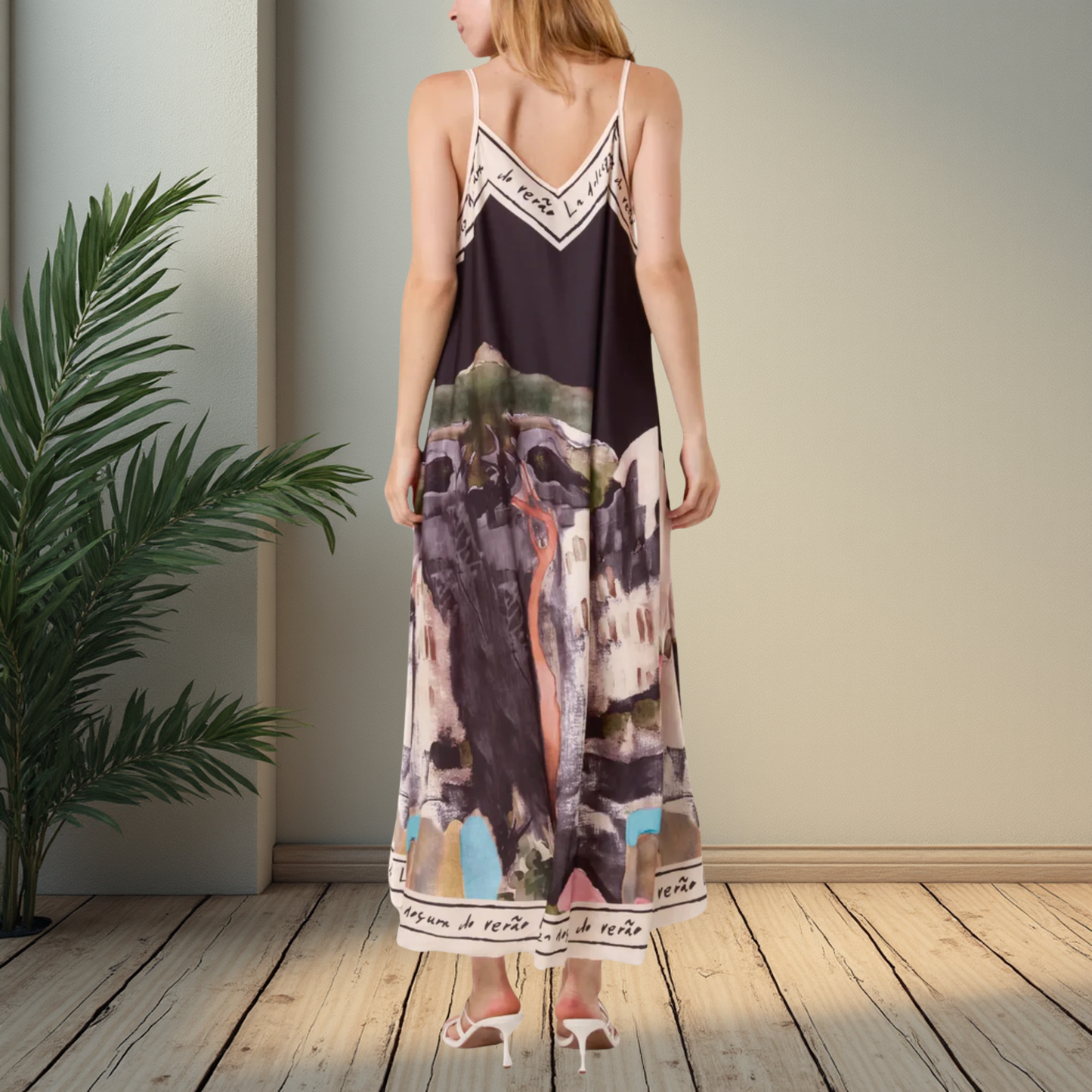 Cami Border Print Dress. Available In Other Colours