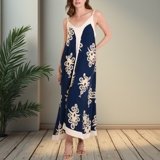Contrast Border Printed Cami Dress - Available In Various Colours