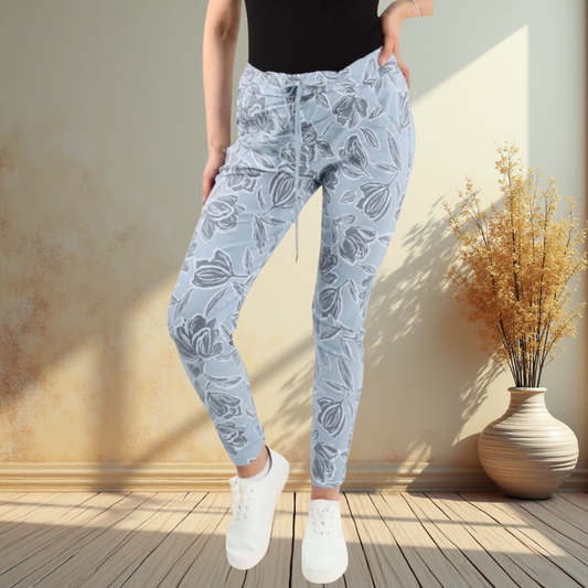 Floral Print Stretch Magic Trousers - Also Available In Green