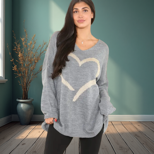 Gold Heart Design Jumper - Available In Various Colours