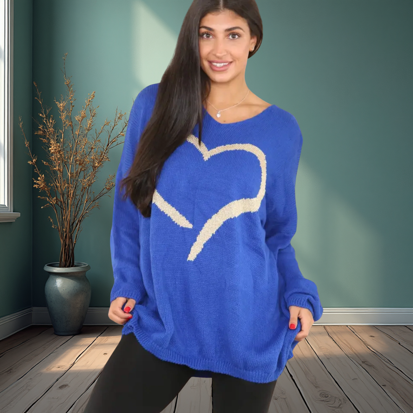 Gold Heart Design Jumper - Available In Various Colours
