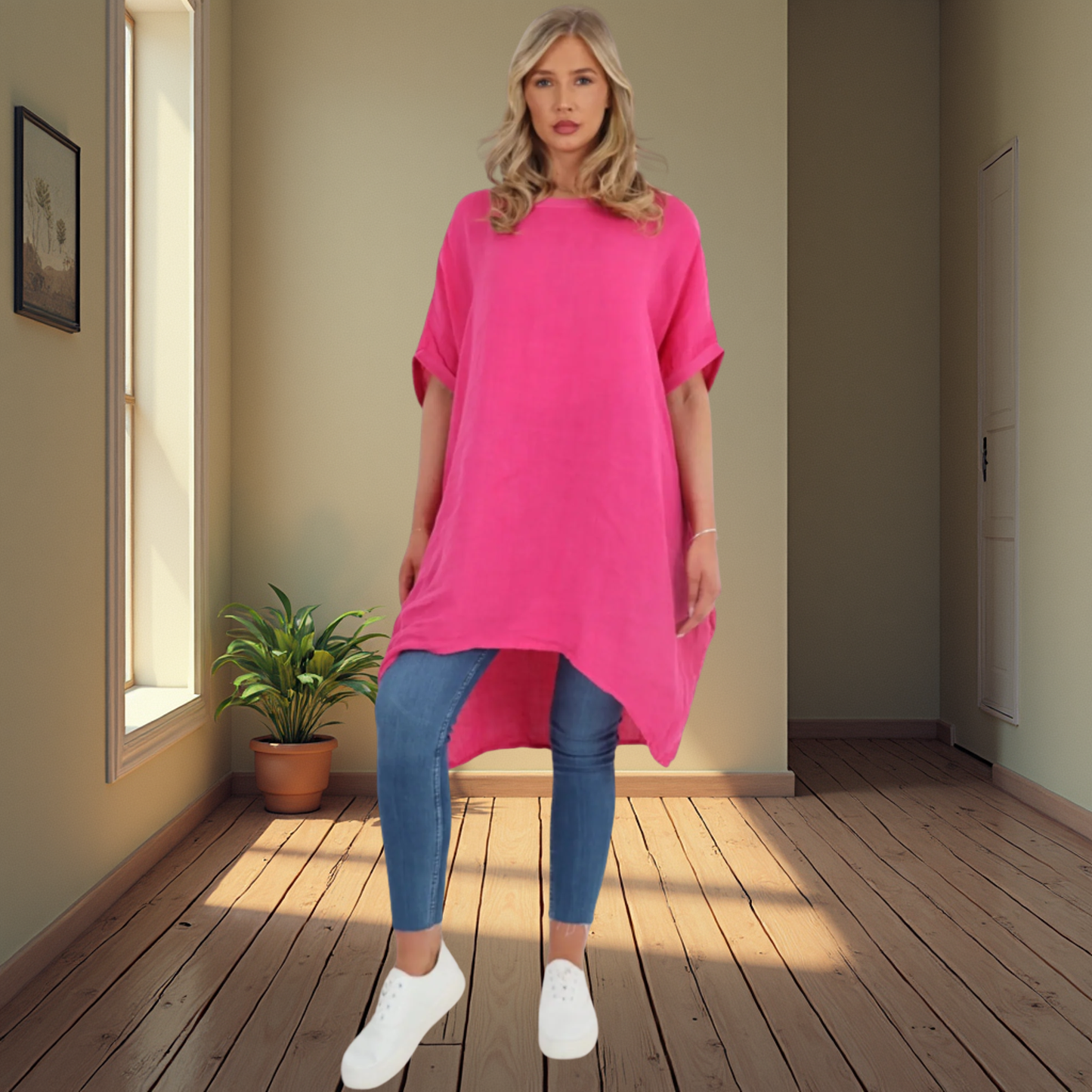 Linen Tunic Top- Available In Other Colours
