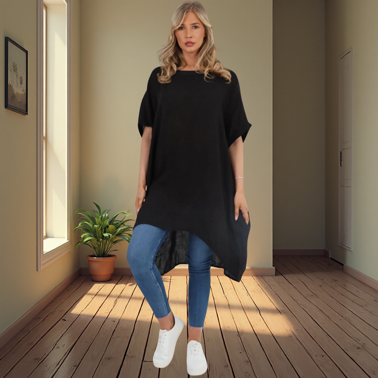 Linen Tunic Top- Available In Other Colours