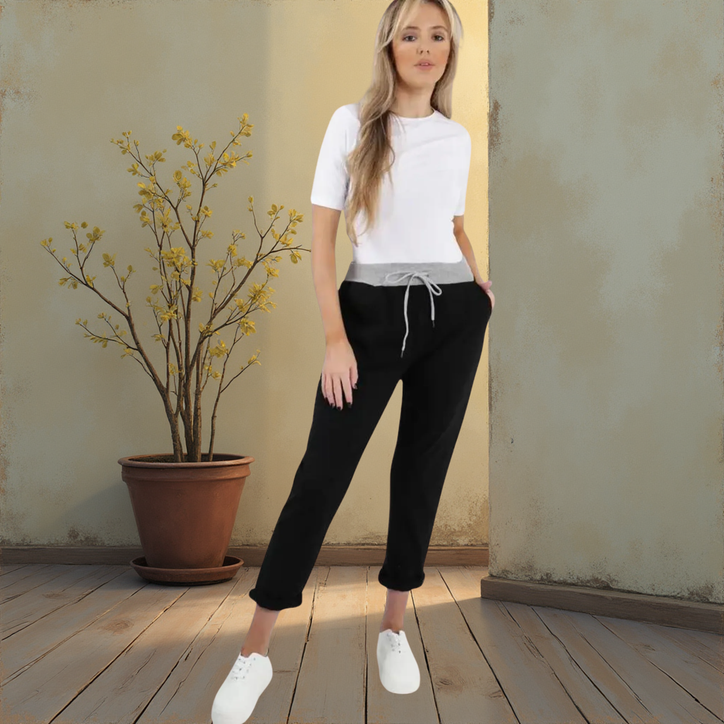 Loose Fit Cotton Ladies Trousers