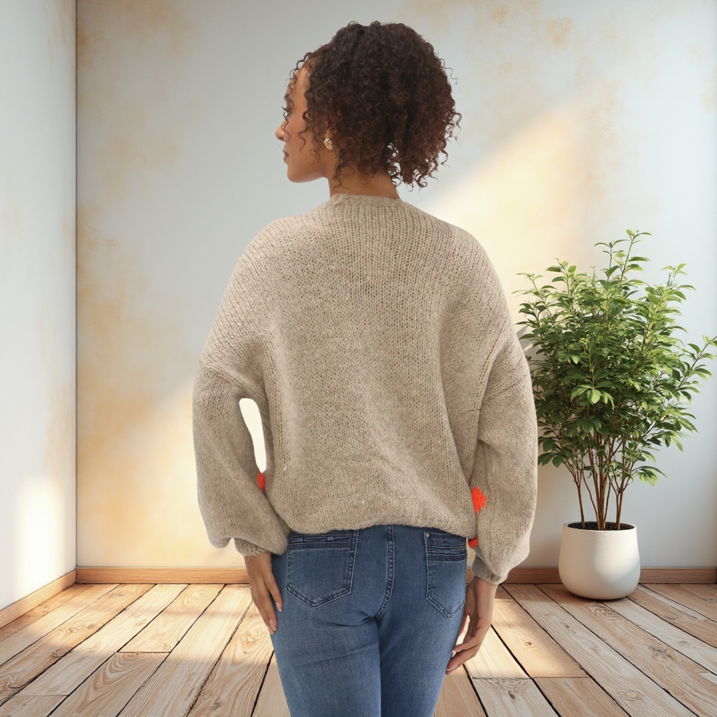 Mocha Heart Sleeve Cardigan