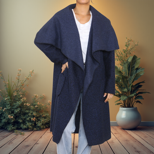Navy Waterfall Coat