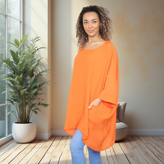 Oversized Plain Top With Pockets