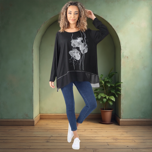 Round Neck Long Sleeve Top - Also Available In Denim