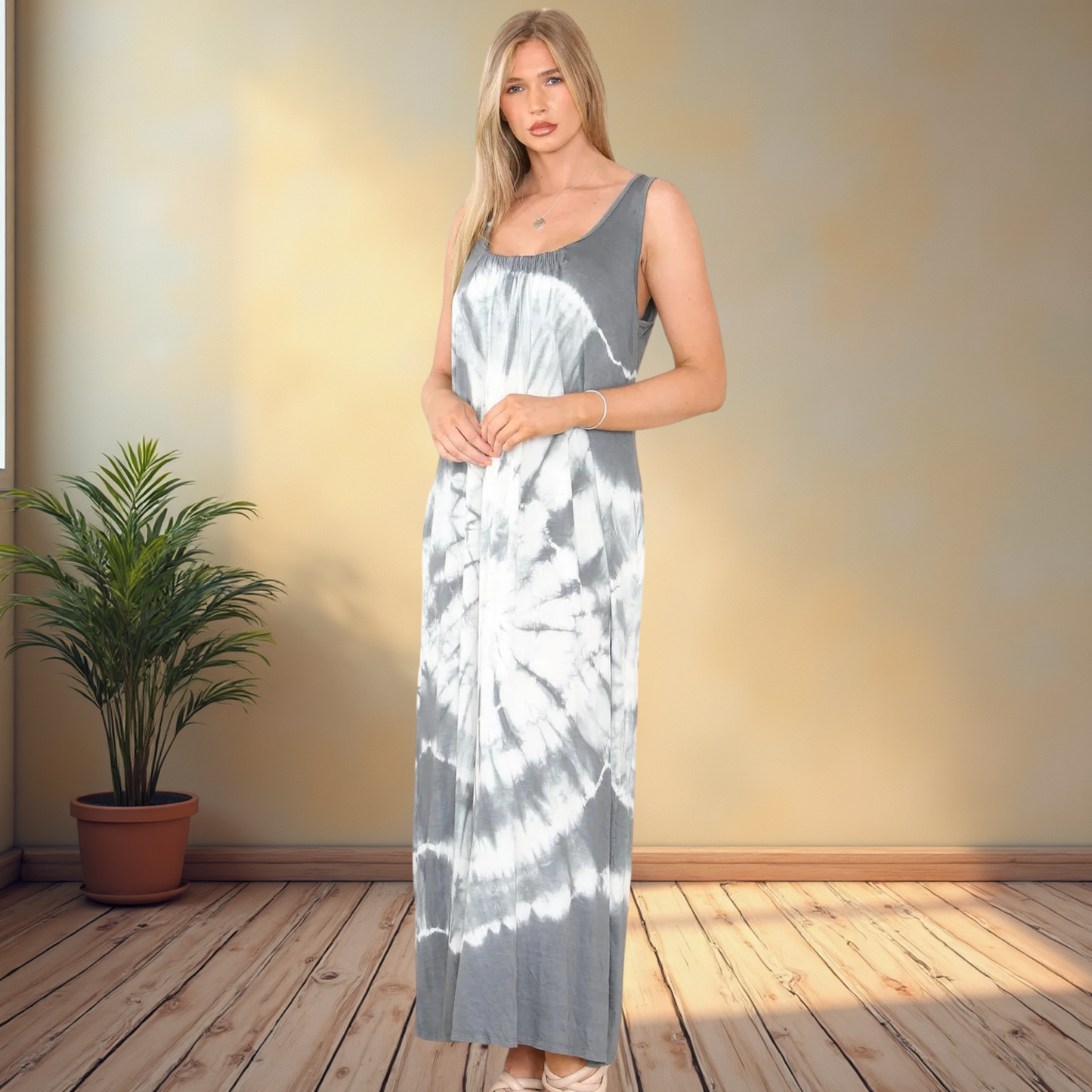 Tie Dye Maxi Dress - Also Available In Grey