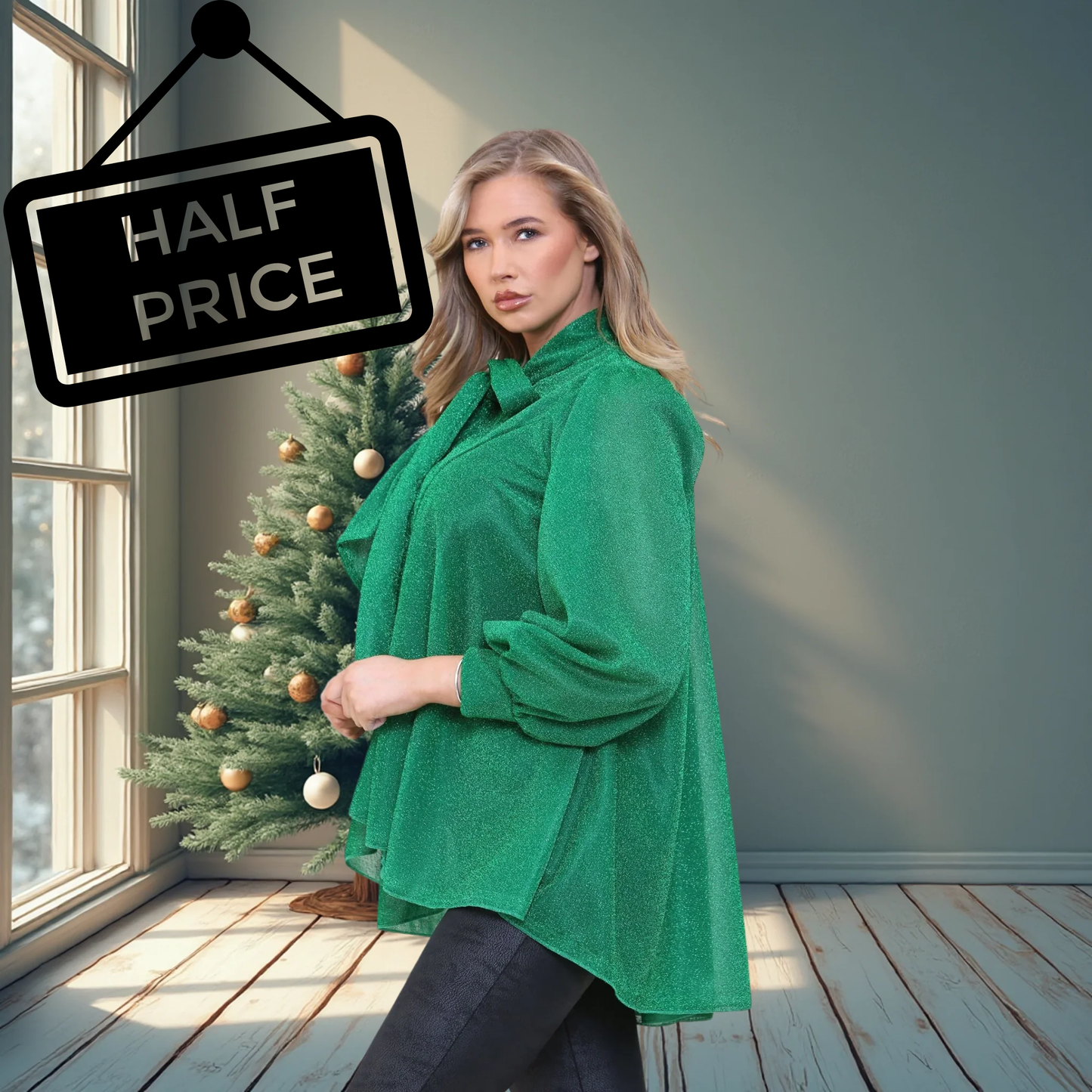 Green Oversized Blouse