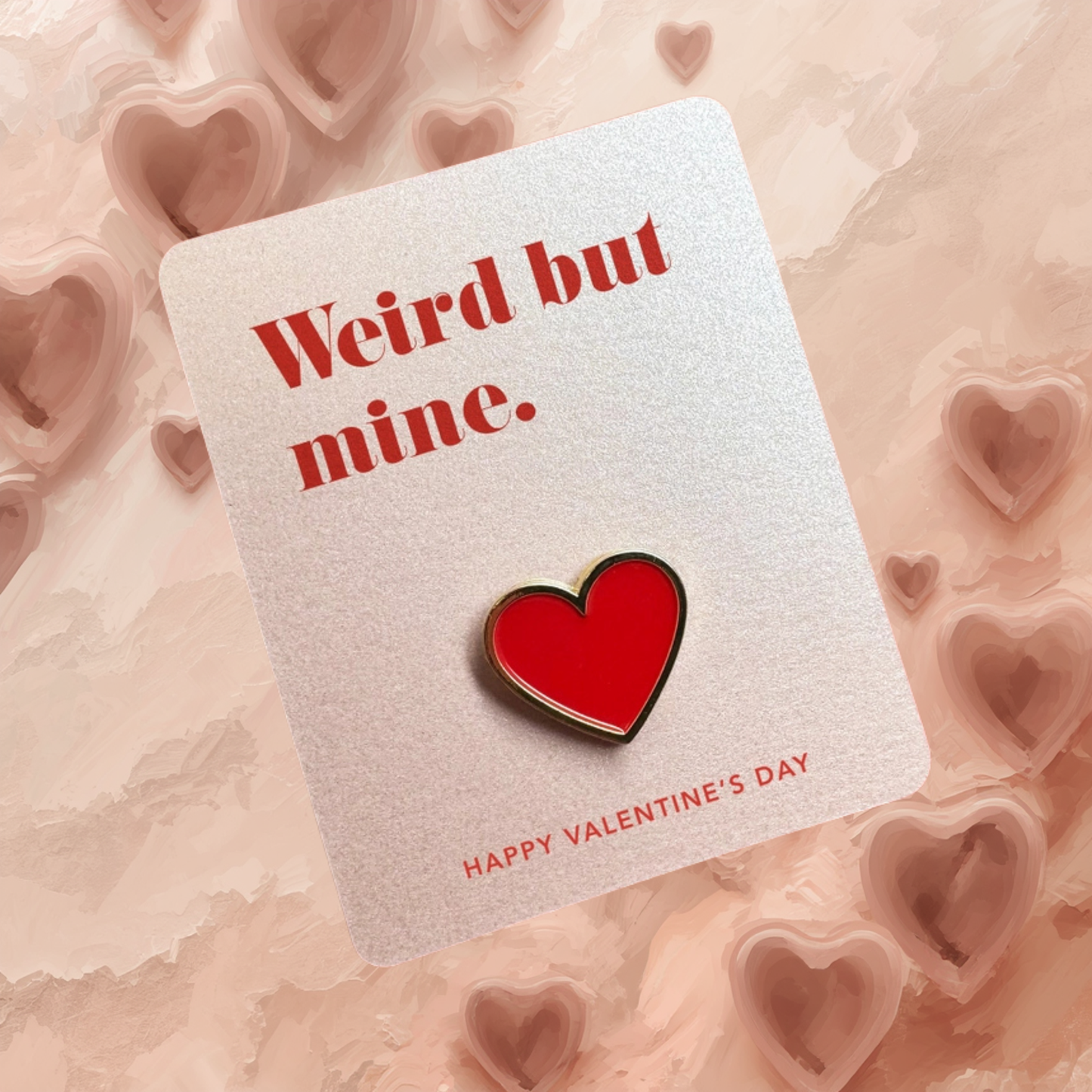 Valentines Red Love Heart Pin Card-Other Option Available