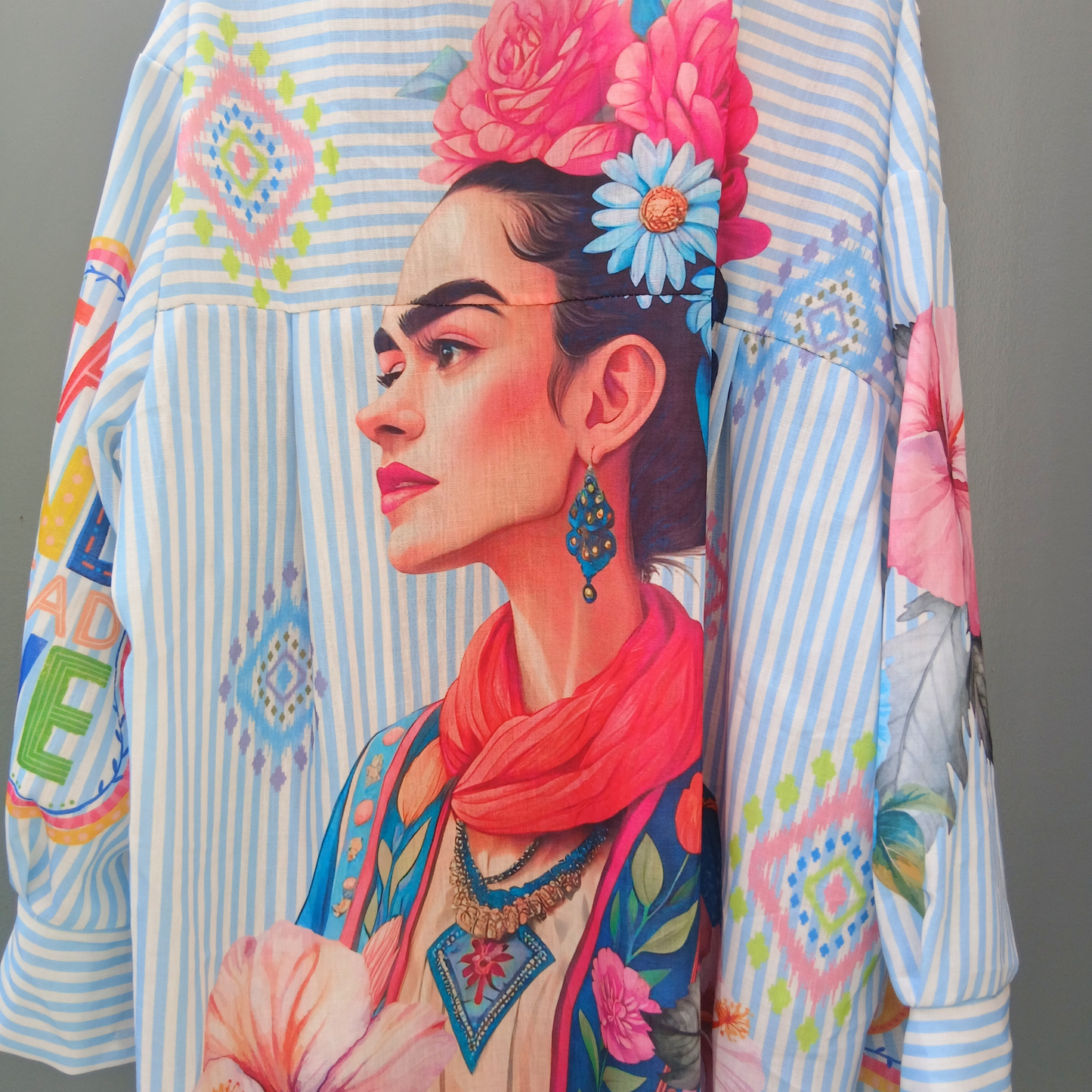 Tropical Print Oversized Shirt