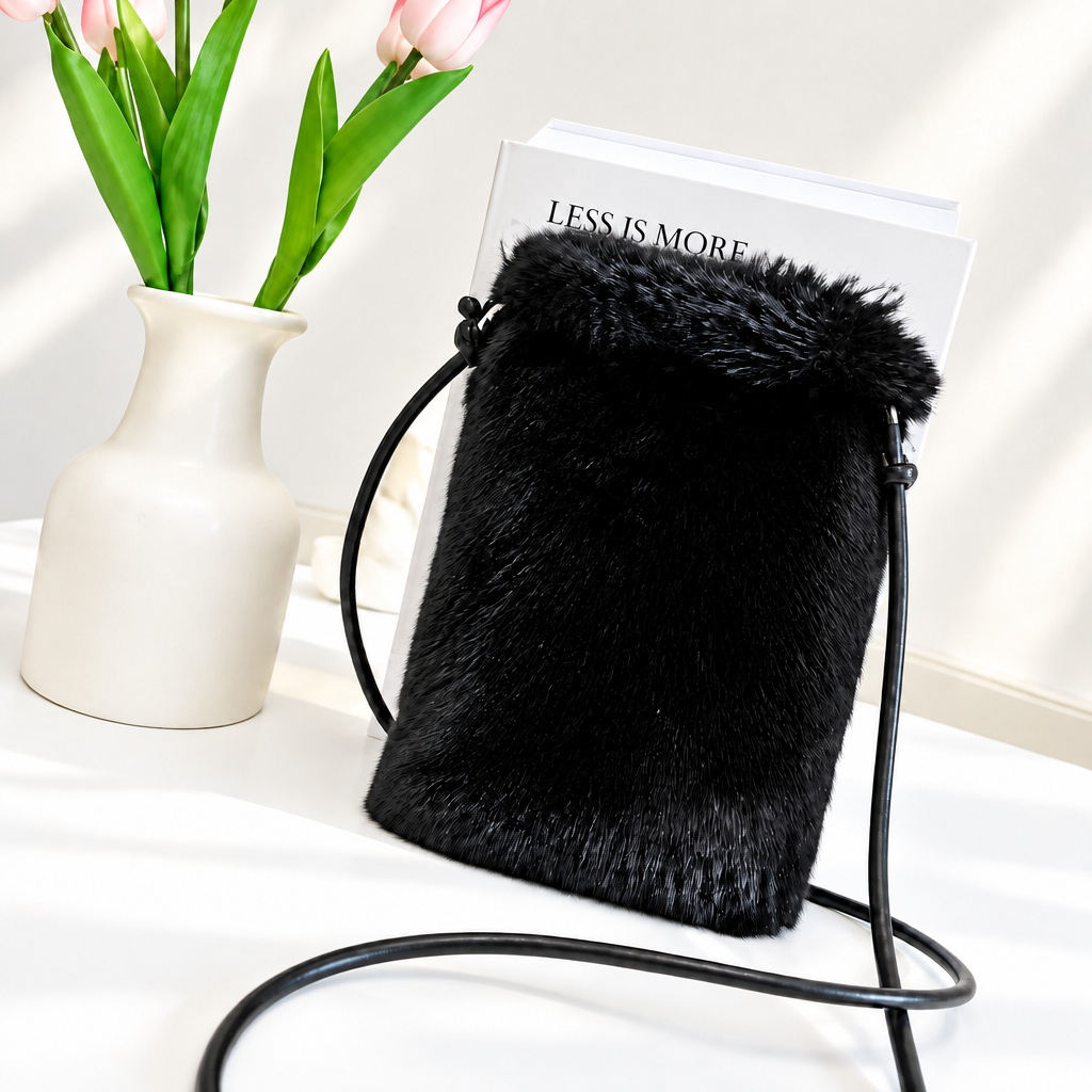 Faux Fur Crossbody Phone Bag-Available In Other Colours