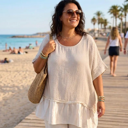 Satin Panel Oversized Top.Available In Various Colours