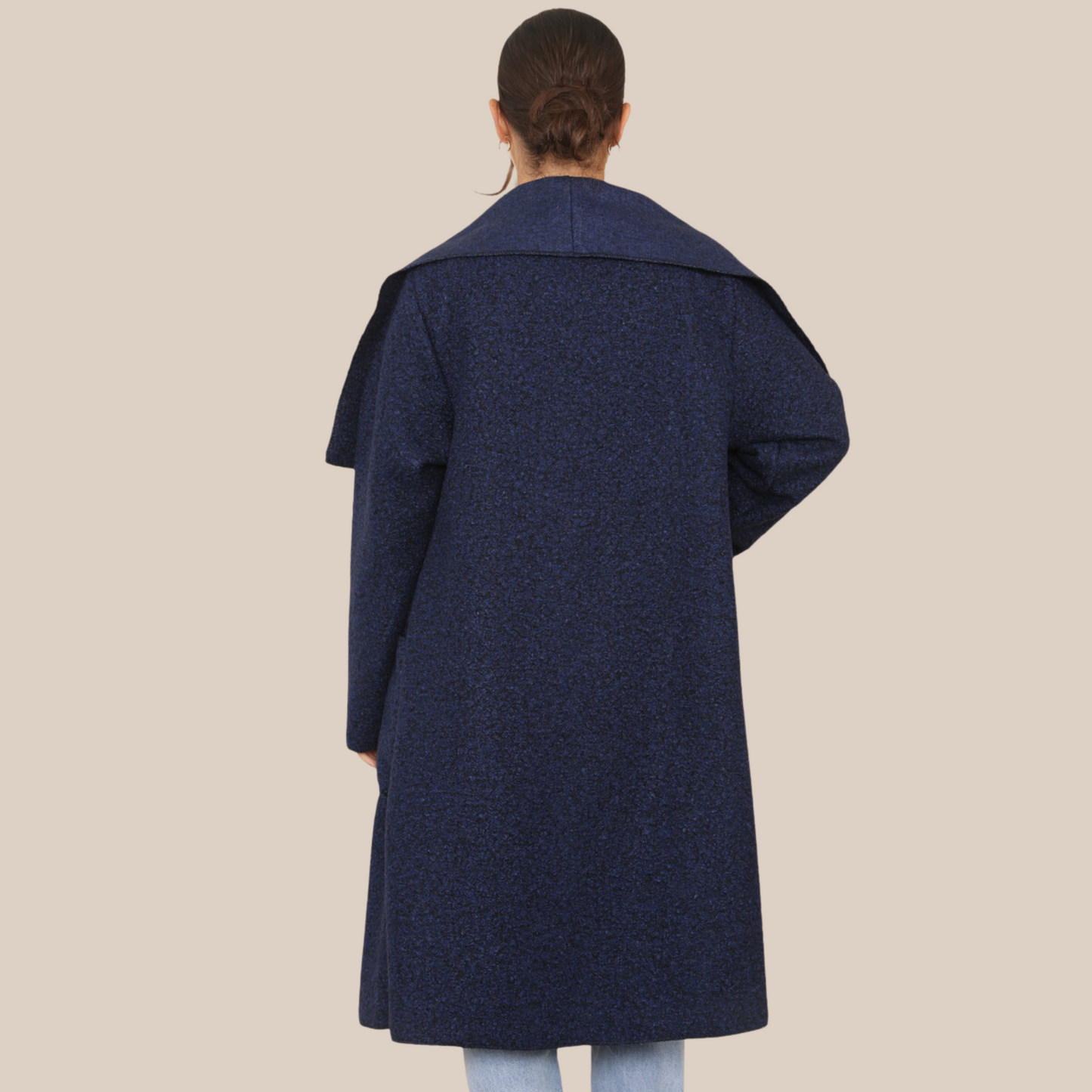 Navy waterfall coat