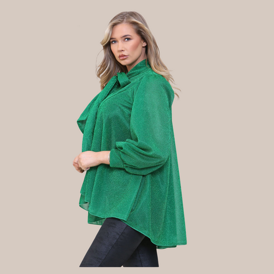 Green oversized blouse