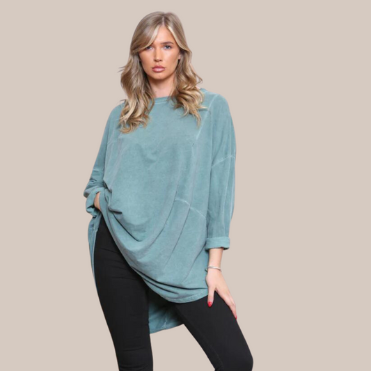 Slouched style oversized top .Also available in grey