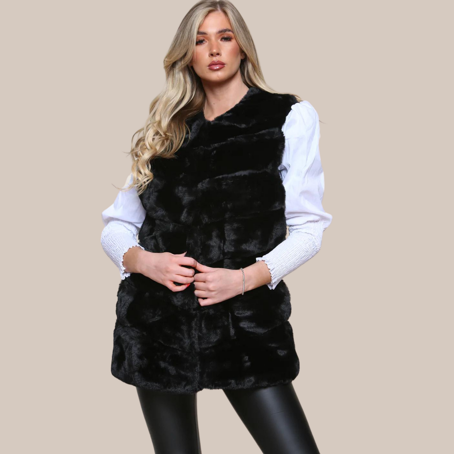 Faux Fur Gilet also available in black