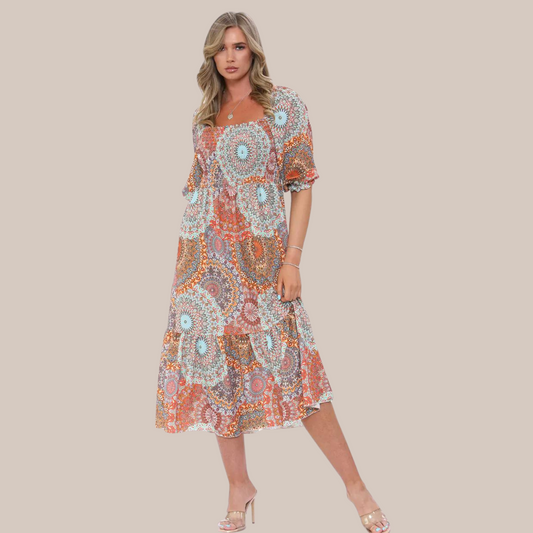 Indiana print maxi dress