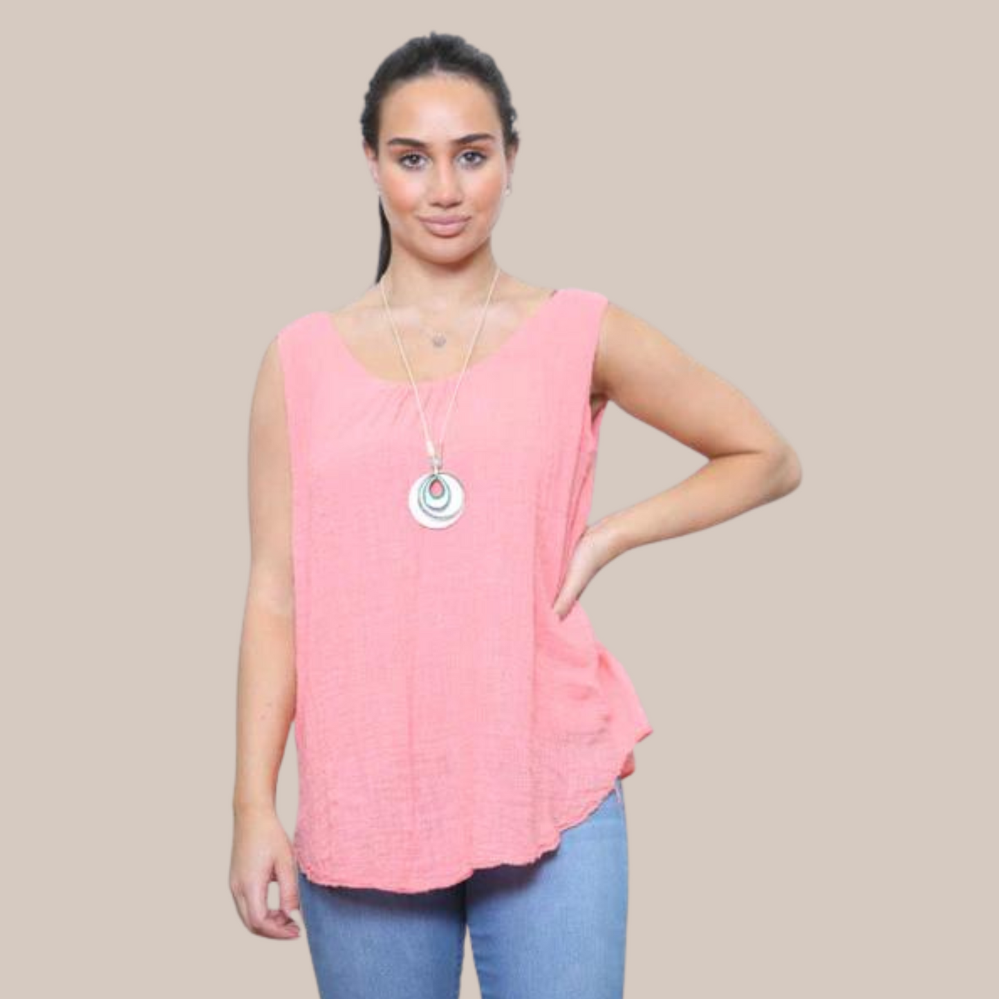 Vest top with necklace other colours available