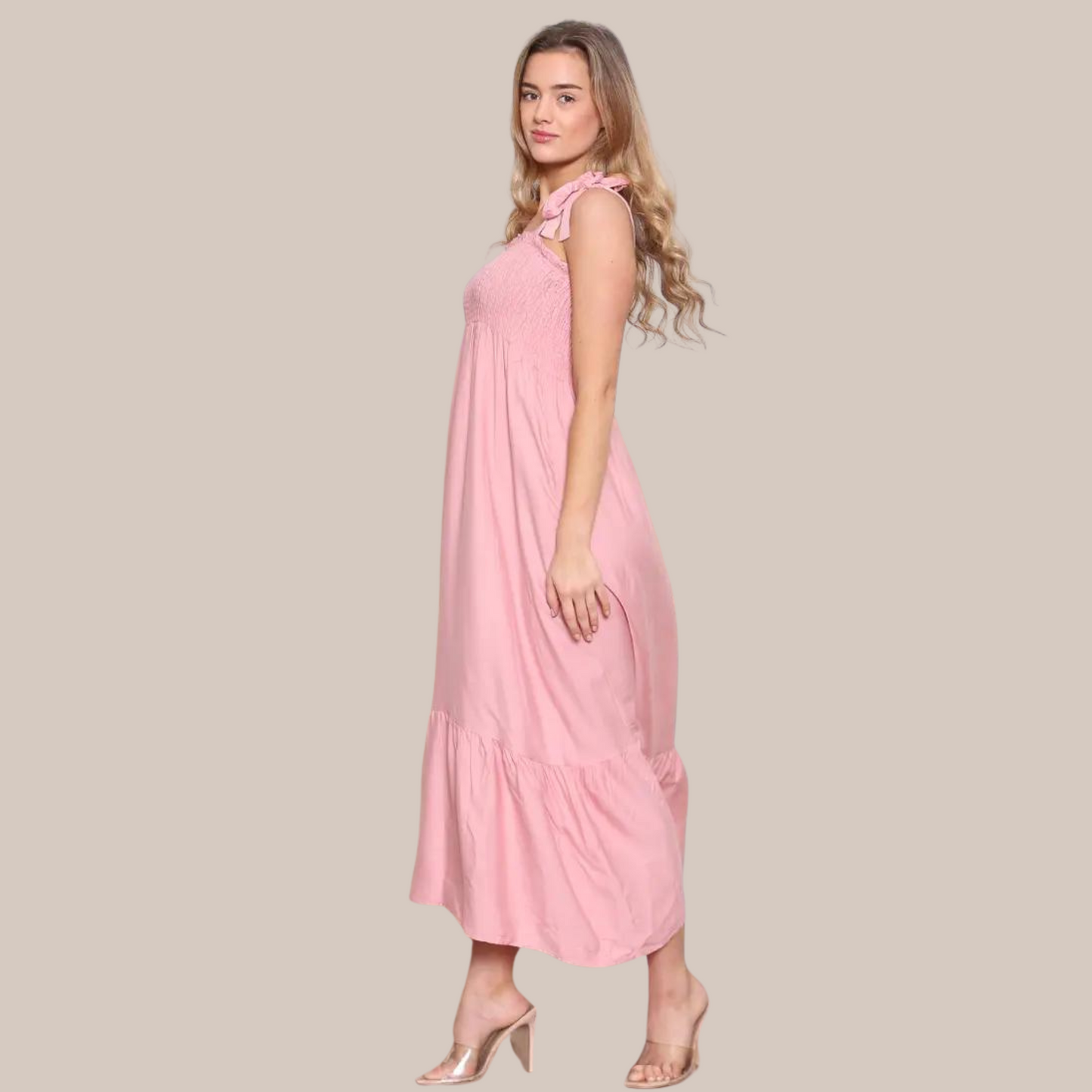 Pink midi dress .Available in two sizes