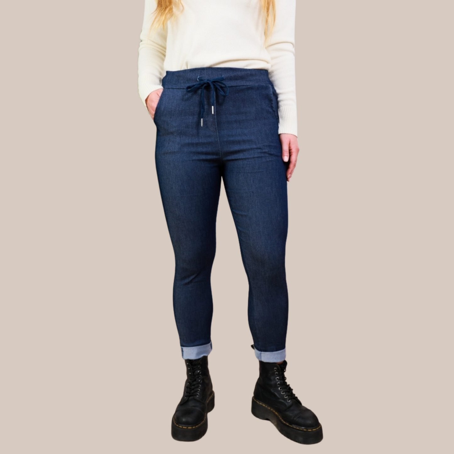 Denim magic stretch trousers. Other colour available.